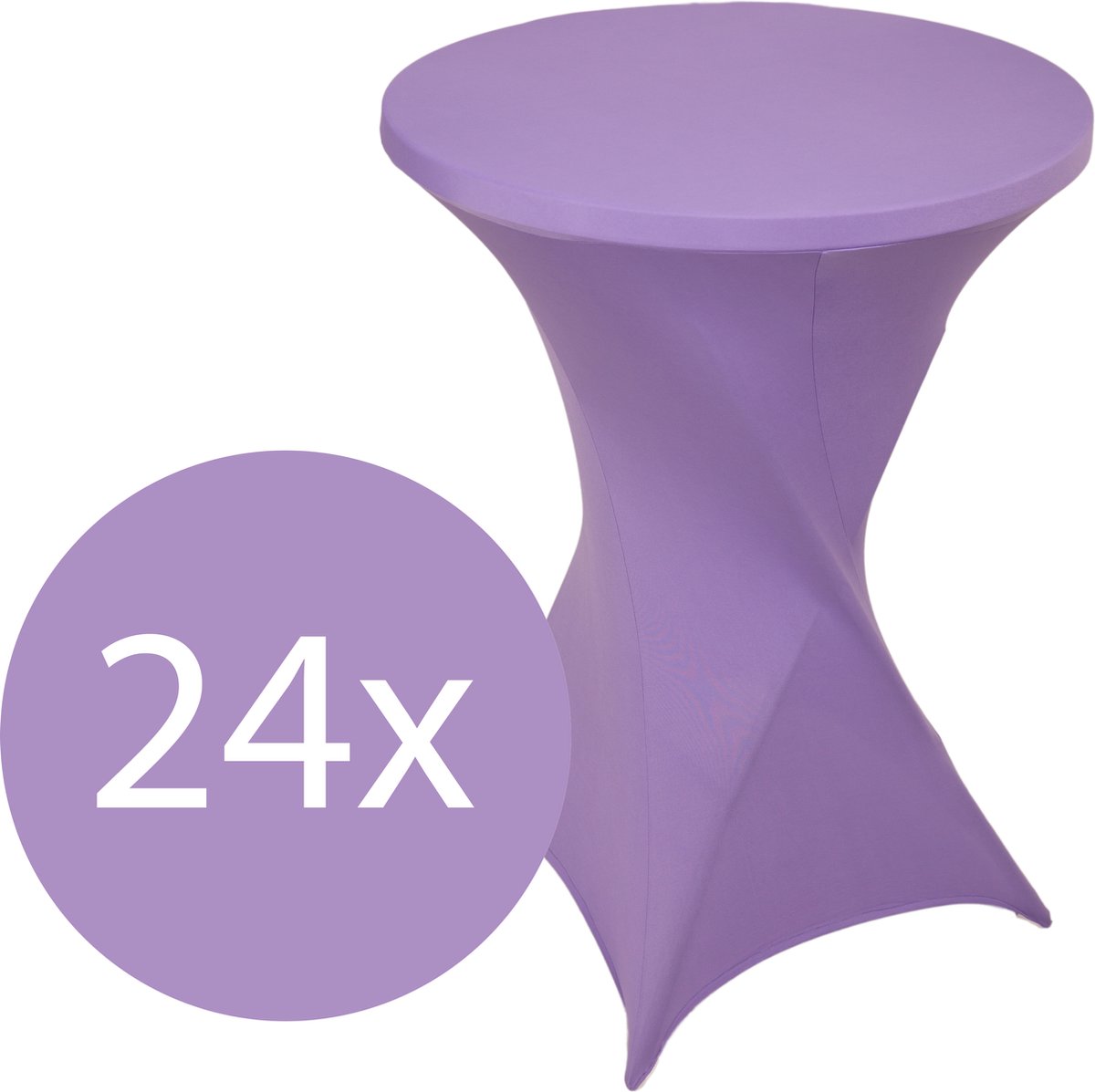 Statafelrok Lavendel x 24 – ∅80-85 x 110 cm – Statafelhoes Stretch 24 Stuks – Tafelhoezen voor Statafel Sta Tafel Hoes | Staantafelhoes - Geschikt voor Horeca Evenementen | Cocktailparty | Trouwerij